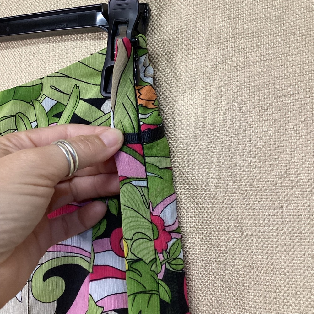 Tribal A-line Pleated Floral Skirt Sz 6 - Picture 3 of 6